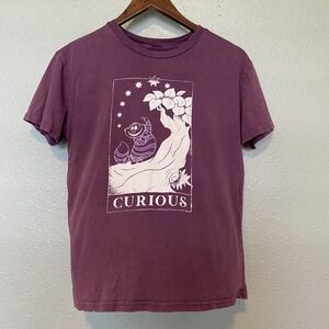 Disney Women's Medium Cheshire Cat Purple T-shirt Alice In Wonderland